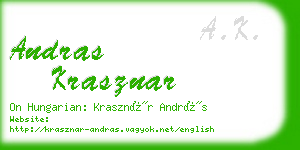 andras krasznar business card